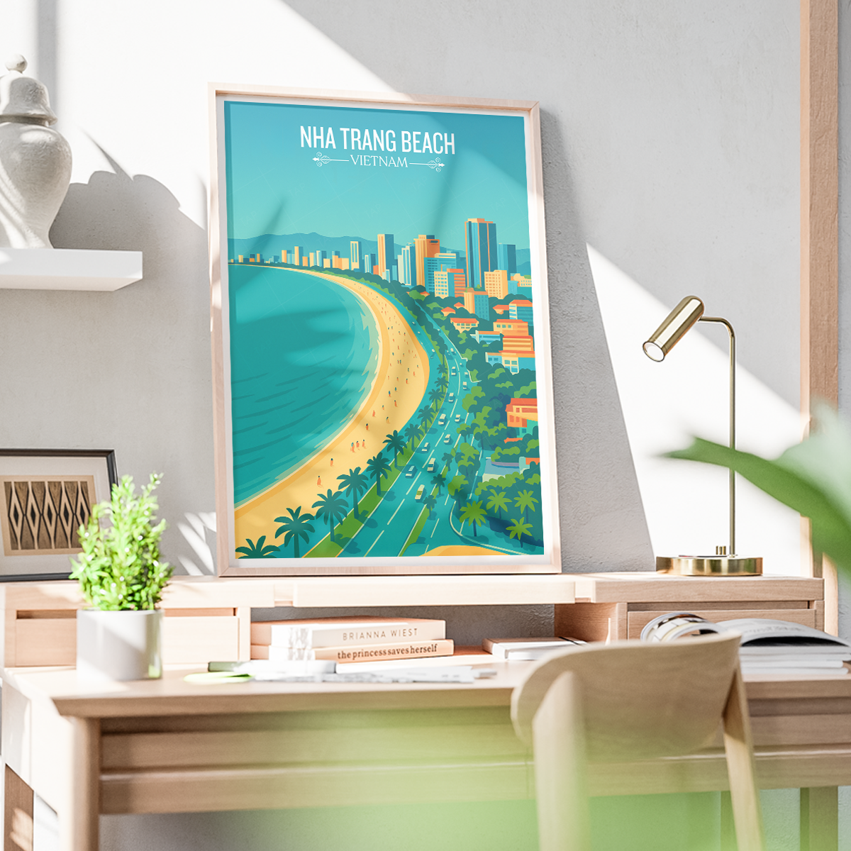 Nha Trang Beach - Vietnam - Travel Poster Vintage Style Wall Art Print - Art Print - Travel Art Poster