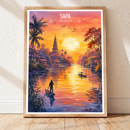 Sapa - Vietnam - Travel Poster Vintage Style Wall Art Print - Art Print - Travel Art Poster