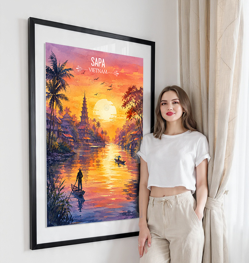 Sapa - Vietnam - Travel Poster Vintage Style Wall Art Print - Art Print - Travel Art Poster