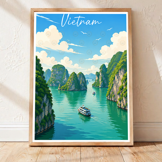 Vietnam - Travel Poster Vintage Style Wall Art Print - Art Print - Travel Art Poster