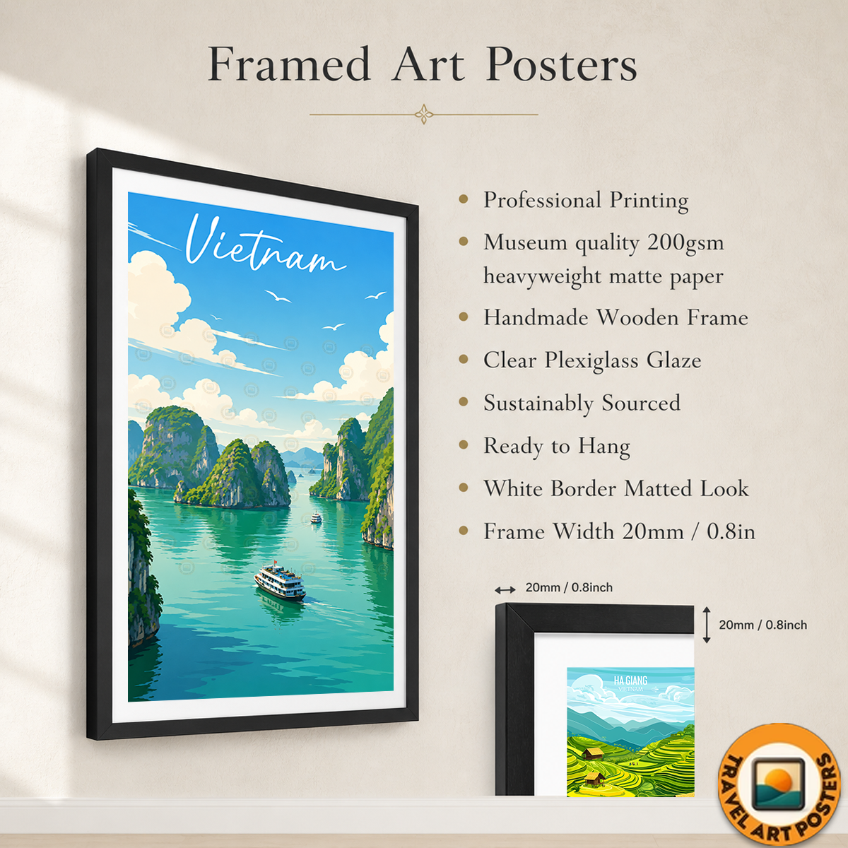 Vietnam - Travel Poster Vintage Style Wall Art Print - Art Print - Travel Art Poster