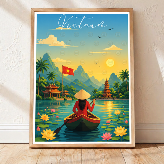 Vietnam - Travel Poster Vintage Style Wall Art Print - Art Print - Travel Art Poster