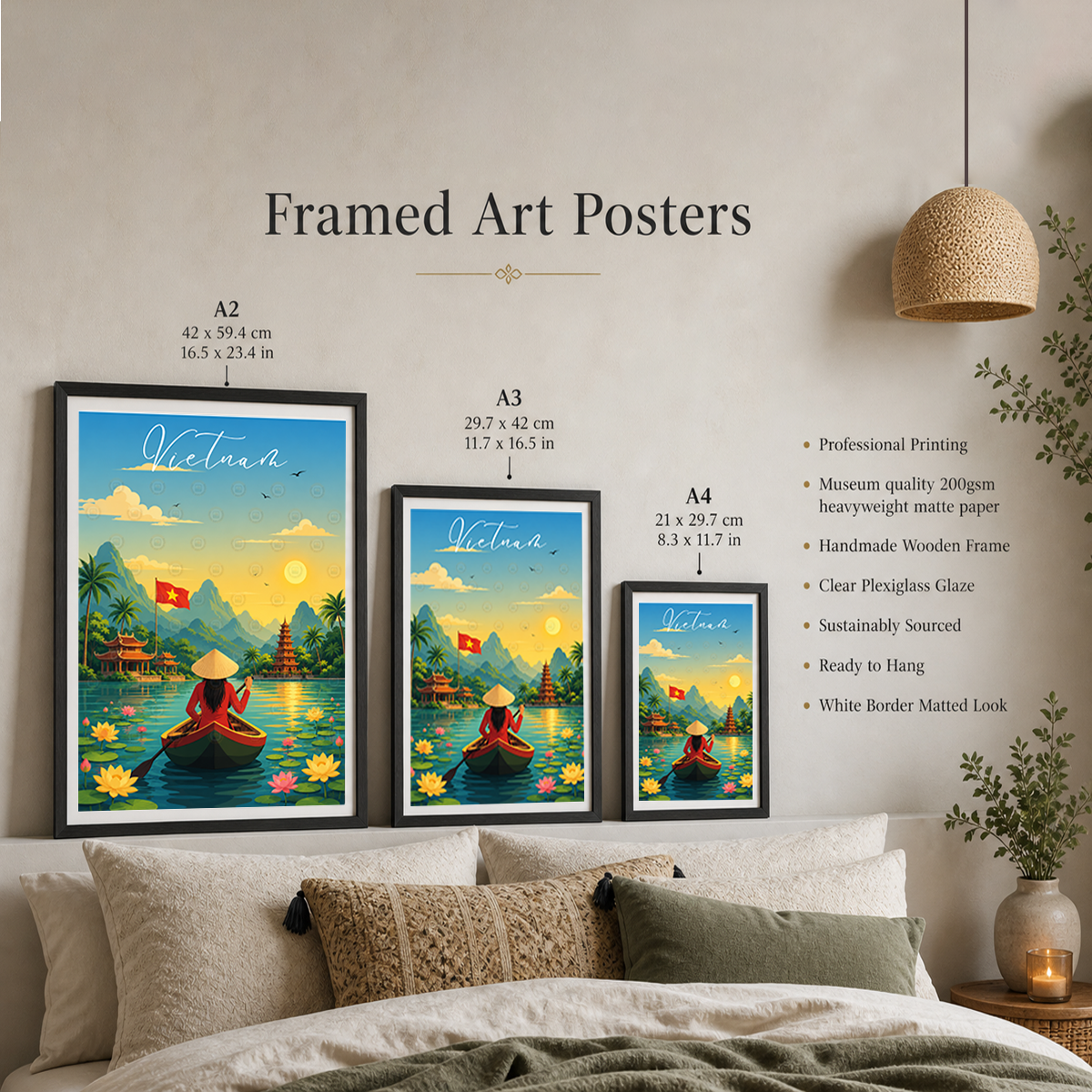 Vietnam - Travel Poster Vintage Style Wall Art Print - Art Print - Travel Art Poster