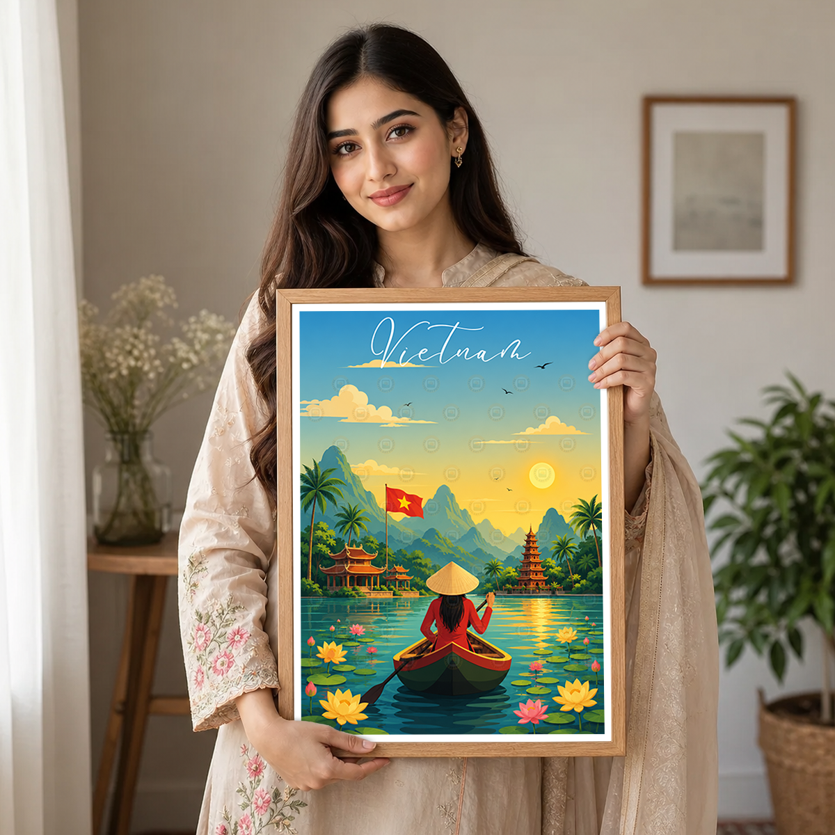 Vietnam - Travel Poster Vintage Style Wall Art Print - Art Print - Travel Art Poster
