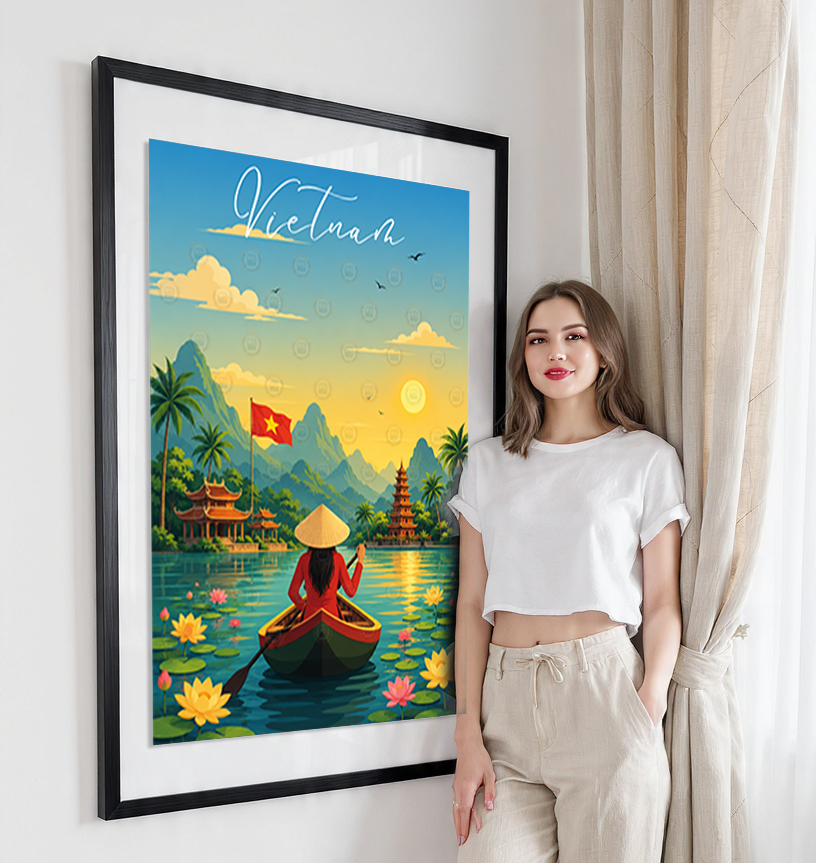 Vietnam - Travel Poster Vintage Style Wall Art Print - Art Print - Travel Art Poster
