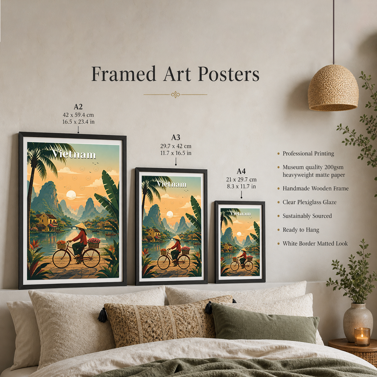 Vietnam - Travel Poster Vintage Style Wall Art Print - Art Print - Travel Art Poster