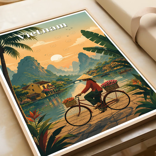 Vietnam - Travel Poster Vintage Style Wall Art Print - Art Print - Travel Art Poster