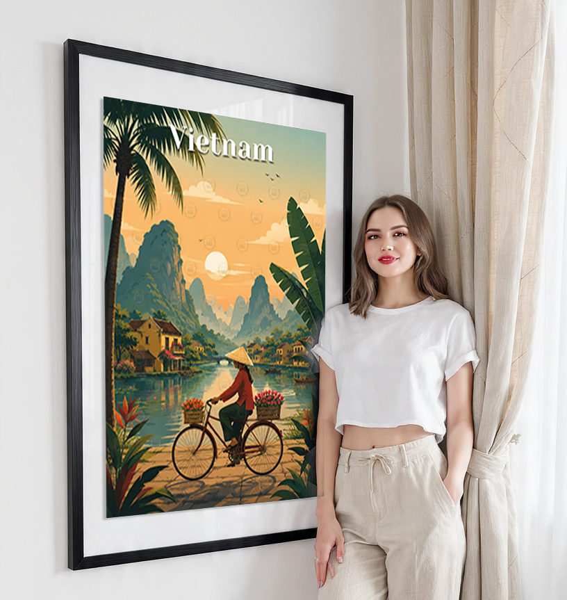 Vietnam - Travel Poster Vintage Style Wall Art Print - Art Print - Travel Art Poster