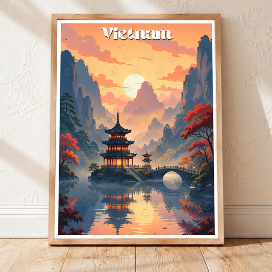 Vietnam - Travel Poster Vintage Style Wall Art Print - Art Print - Travel Art Poster