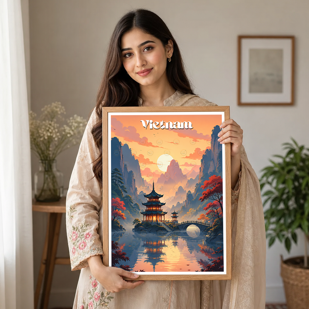 Vietnam - Travel Poster Vintage Style Wall Art Print - Art Print - Travel Art Poster