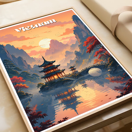 Vietnam - Travel Poster Vintage Style Wall Art Print - Art Print - Travel Art Poster