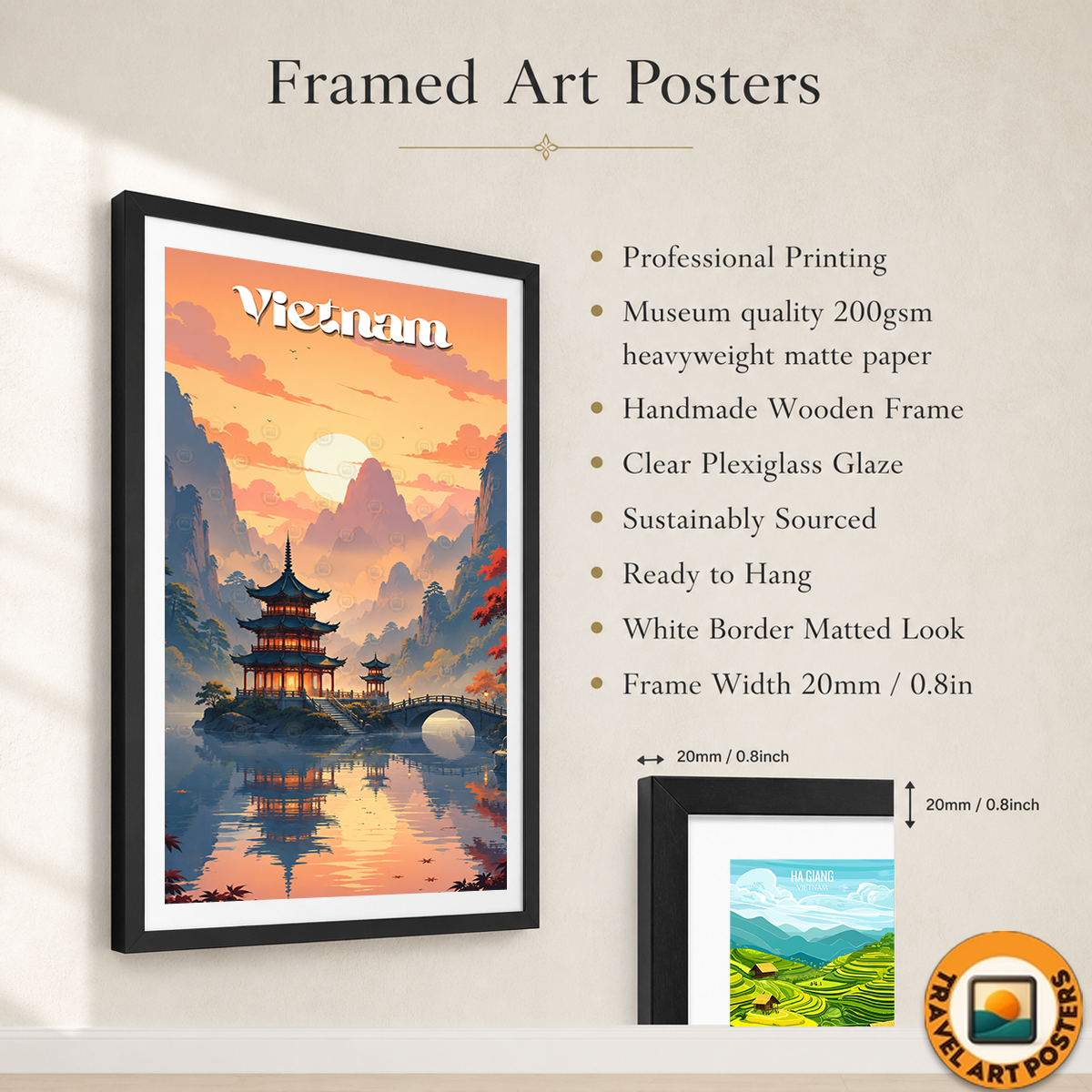 Vietnam - Travel Poster Vintage Style Wall Art Print - Art Print - Travel Art Poster