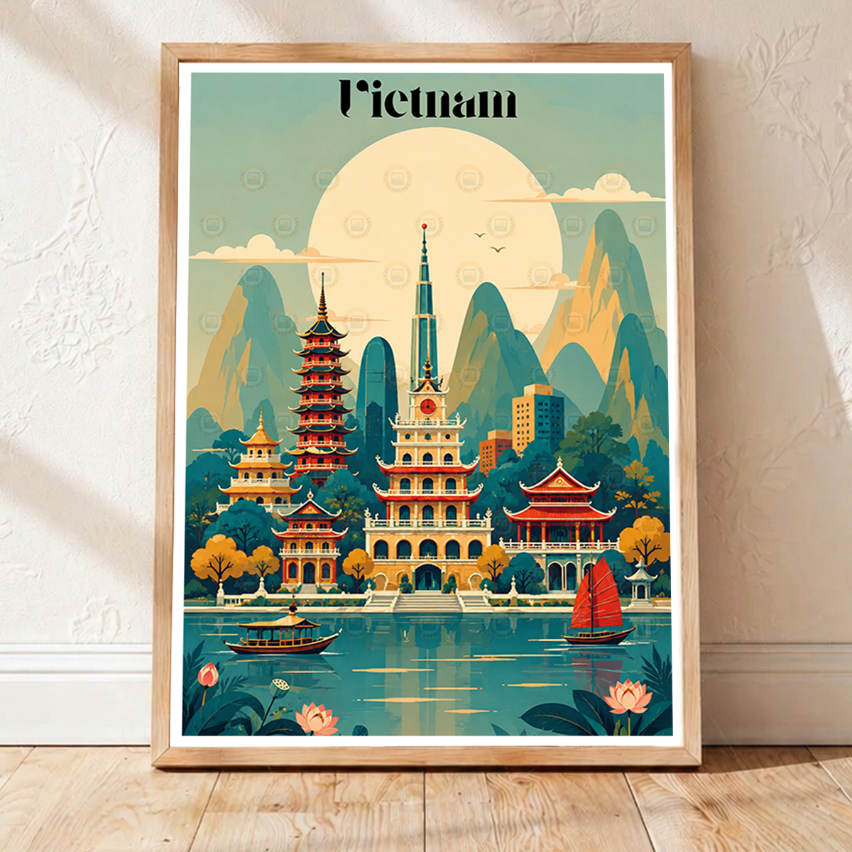 Vietnam - Travel Poster Vintage Style Wall Art Print - Art Print - Travel Art Poster