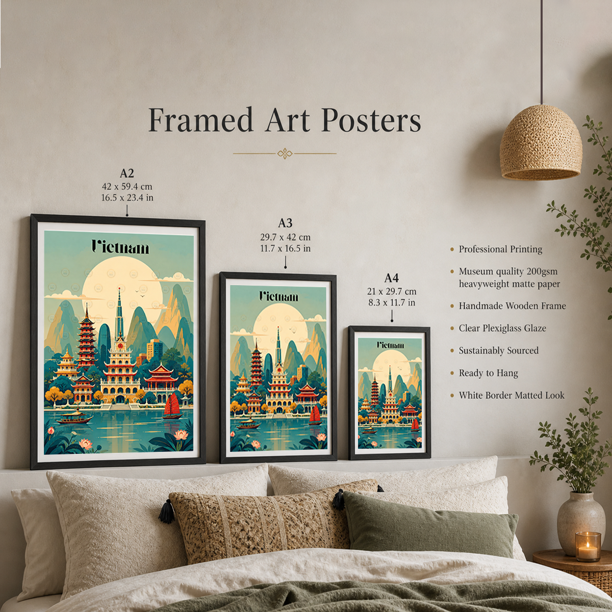 Vietnam - Travel Poster Vintage Style Wall Art Print - Art Print - Travel Art Poster