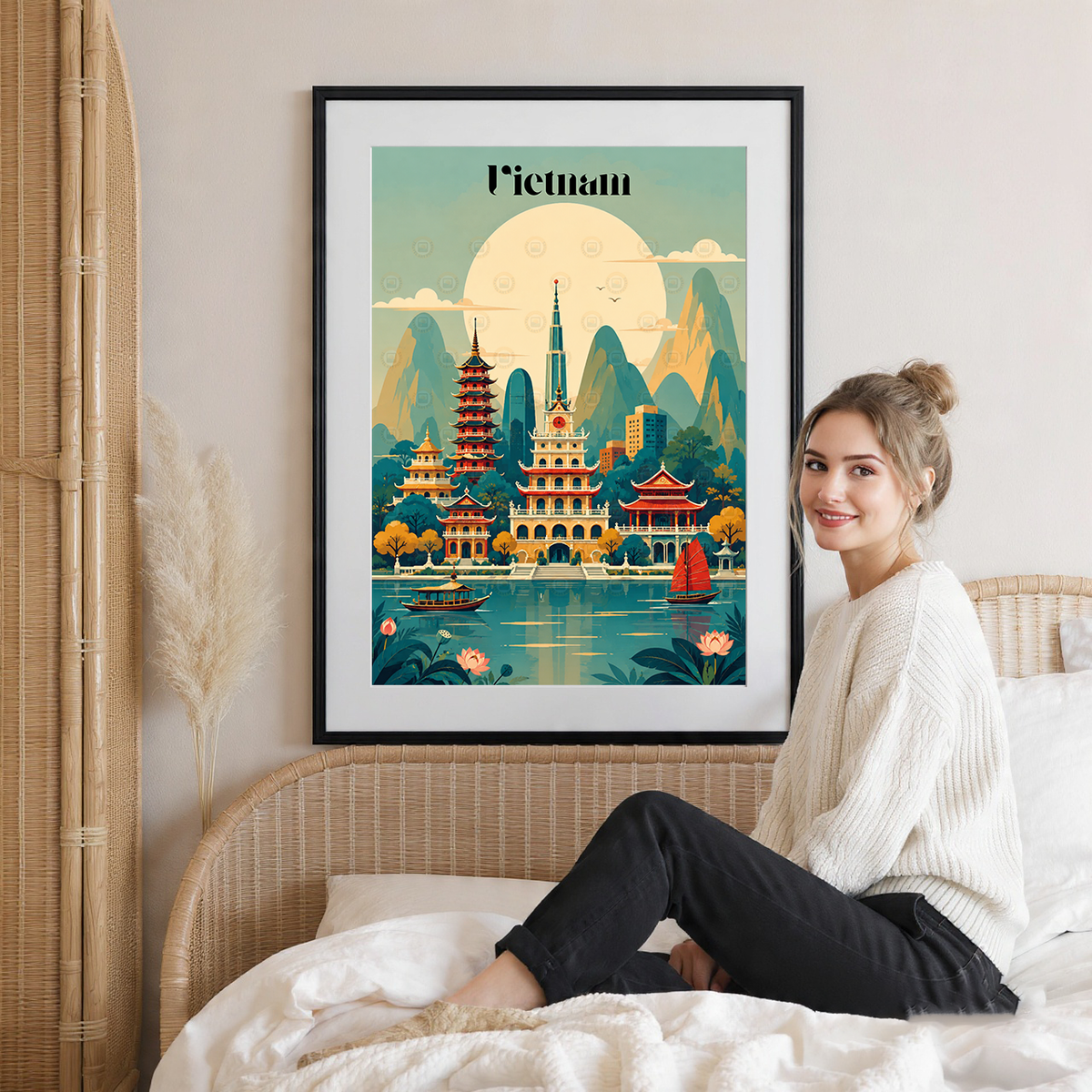 Vietnam - Travel Poster Vintage Style Wall Art Print - Art Print - Travel Art Poster
