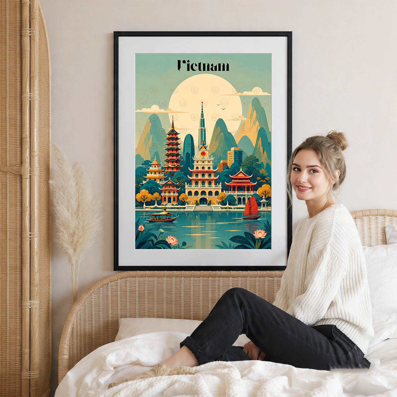 Vietnam - Travel Poster Vintage Style Wall Art Print - Art Print - Travel Art Poster