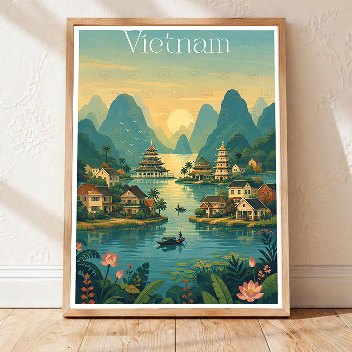 Vietnam - Travel Poster Vintage Style Wall Art Print - Art Print - Travel Art Poster