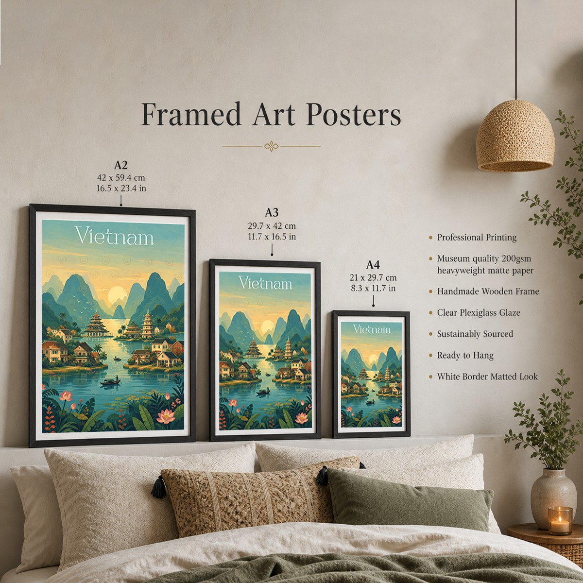 Vietnam - Travel Poster Vintage Style Wall Art Print - Art Print - Travel Art Poster