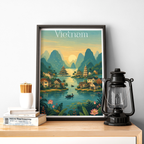 Vietnam - Travel Poster Vintage Style Wall Art Print - Art Print - Travel Art Poster