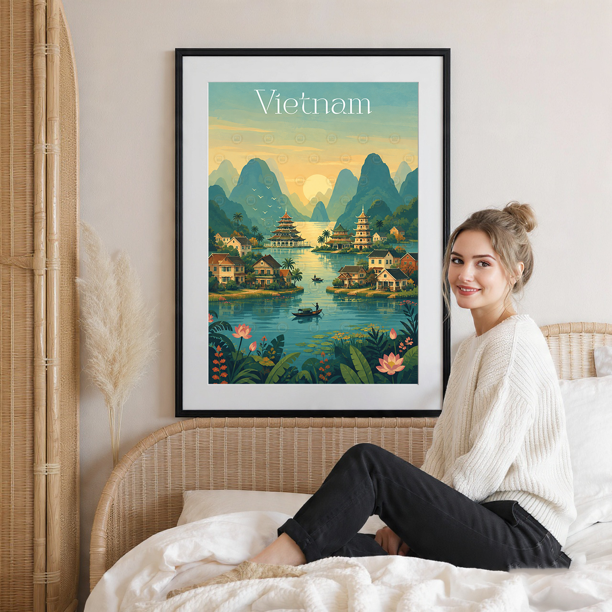 Vietnam - Travel Poster Vintage Style Wall Art Print - Art Print - Travel Art Poster