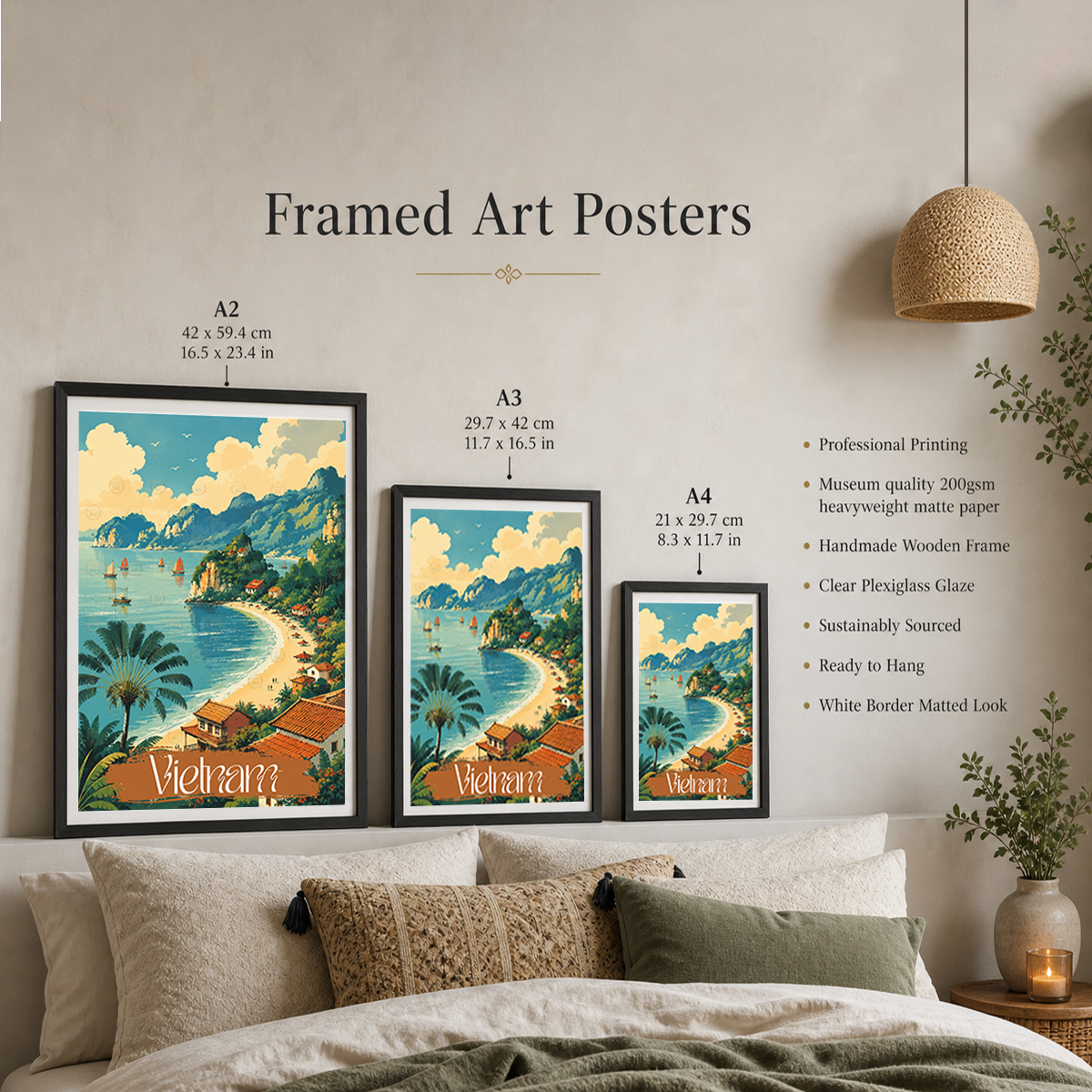 Vietnam - Travel Poster Vintage Style Wall Art Print - Art Print - Travel Art Poster
