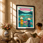 Water Lilly Harvest - Vietnam - Travel Poster Vintage Style Wall Art Print - Art Print - Travel Art Poster