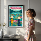 Water Lilly Harvest - Vietnam - Travel Poster Vintage Style Wall Art Print - Art Print - Travel Art Poster