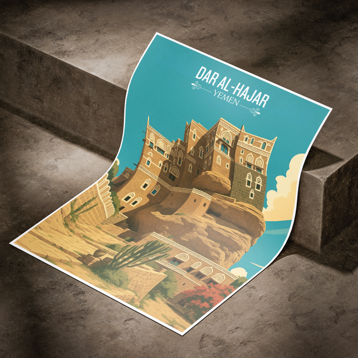 Dar Al-Hajar Palace - Yemen Architecture - Travel Wall Art Print - Art Print - Travel Art Poster