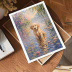 Colourful Puppy in Lake Painting - Claude Monet - Art Print - Travel Art Poster